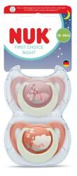 Nuk Suzetă din silicon First Choice 18+ luni, 2 buc. , Night, Iepure/Oaie