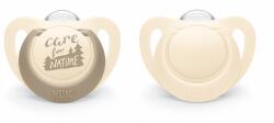 Nuk for NATURE Suzetă din silicon pentru bebeluși 6-18 luni, 2 buc. , crem 10176298