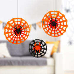  Halloween-i dekoráció - pókháló szett - papír - 30/40 cm - 3 db / csomag (56585)