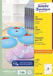 Avery Zweckform Etikett, CD/DVD, 117 mm, AVERY ZWECKFORM, 200 etikett/csomag (AYL7676100) - becsiirodaker