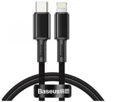 Baseus adatkábel Type-C - lightning, 20W, PD gyorstöltő, törésgátló, 100cm (CATLGD-01) ezüst/FEKETE (CATLGD-01)