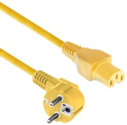 ACT Powercord, conector de rețea Schuko CEE 7/7 tată (înclinat) - C15 IEC 60320, 1 m, galben (AK5320)
