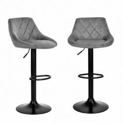 ModernHome Bárszék, ModernHome LTC1, szürke, 50-80 cm ülésmagasság, háttámlás, lábtartóval, fekete talp, teherbírás: 120 kg (TF5453)