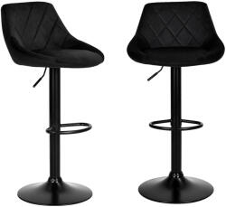 ModernHome Bárszék, ModernHome LTC1, fekete, 50-80 cm ülésmagasság, háttámlás, lábtartóval, fekete talp, teherbírás: 120 kg (TF5452)