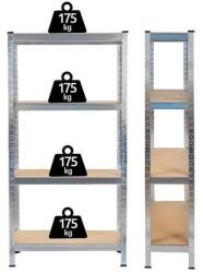 Procart Raft metalic pentru depozitare, structura 4 nivele, sarcina per raft 175 kg, 150x75x30 cm (R1507530) Raft