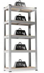 Procart Raft metalic, 5 nivele depozitare, sarcina maxima totala 875 kg, 180x90x30 cm (R1809030) Raft