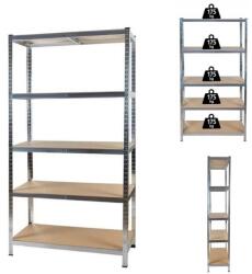 Procart Raft metalic cu 5 polite, capacitate 175kg/polita, total 875 kg, cadru otel, 180x90x40 cm (R1809040) Raft