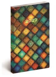 Realsystem Zsebnaptár 2027 heti álló 9x16, 5cm REAL Flexi 5811-84 mozaik