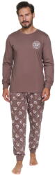 DN Nightwear Pijamale pentru bărbați Bear Club maro, XL