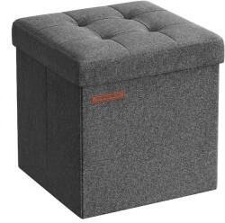 Taburet pliabil cu spațiu de depozitare COZY CUBE 30x30 cm, gri închis