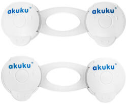 AKUKU univerzális szekrény- és fiókzár - Fehér, 10 cm, 2 db (5908161)