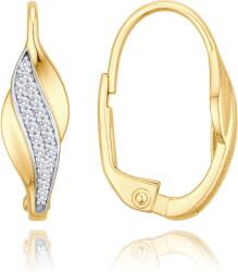 MINET Elegáns arany fülbevaló fehér cirkóniákkal Au 585/1000 - olivie - 204 792 Ft