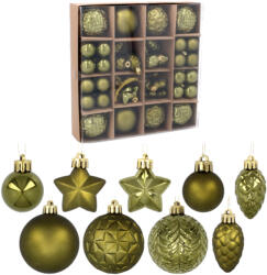 Chomik Karácsonyfa dísz szett 60 darab - olivazöld (GIF7603-ol) - inlea