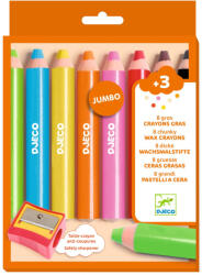DJECO Kreatív eszközök - Vastag viaszceruza, 8 szín - 8 chunky wax crayons (DJ00970)