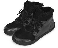 Vlnka Női téli bőr barefoot cipő Rhea, fekete felnőtt cipő méret 42