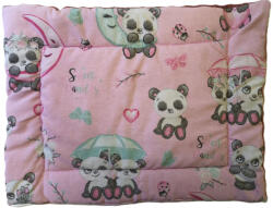  Minky lapos ovis kispárna-rózsaszín panda macis flanel-mályva színű minkyvel 40x50cm