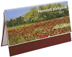 TopTimer Asztali naptár képes TOPTIMER T054 álló fehér lapos Nemzeti park bordó 2027