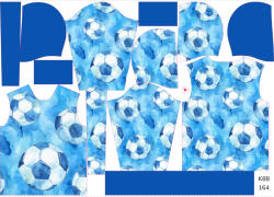 Takoy Panou cu tipar 164 hanorac copii material funcțional pentru trening minge de fotbal pe teren albastru