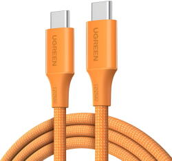 UGREEN Cablu de Alimentare USB-C la USB-C, 5A, 100W, 480Mbps, 1m - Ugreen L502 (95493) - Hermes Orange (KF2363743)