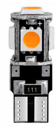  LED izzó 12V T10 5SMD LED sárga CANBUS