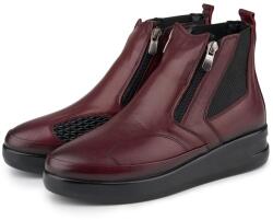 Vlnka Botine de damă din piele pentru hallux cu fermoar Rebecca roșu mărimi încălțăminte adulți 37 (15-002073-37)