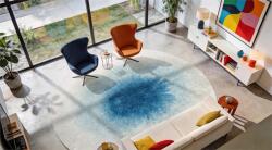 Louis De Poortere mosható műszálas körszőnyeg Drop Dream In Blue 2102 - Ø 140 cm