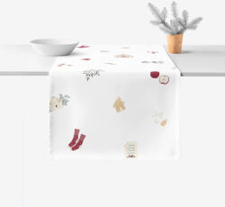 Goldea napron de masă de crăciun 100% bumbac - simboluri de crăciun 35x120 cm Fata de masa
