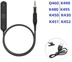 PadForce Adaptor wireless Bluetooth 5.0 PadForce pentru casti AKG Q460, K480, K450, K451, K490, K495, K430, K452, cu microfon incorporat, Jack 2.5mm, Lungime 0.2m