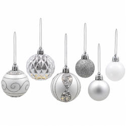 Aga Globuri de Crăciun MIX 33 buc Argintii (BAI9716-Silver)