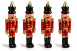 Aga Set de decorațiuni de Crăciun 4 buc. Spargător de nuci Roșu (BAI7555-RED)