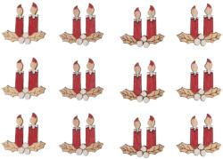 Indecor Lumânări din lemn autoadezive roșii 3 cm (12 buc. )