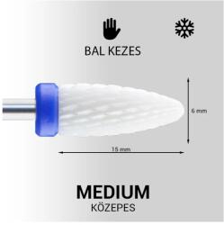 Pearl Nails Láng forma kerámia csiszolófej - bal kezes - Medium