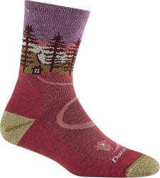 Darn Tough Șosete de trekking pentru femei HIKE/TREK NORTHWOODS LIGHTWEIGHT MERINO CUSHION MICRO CREW cranberry - violet/roșu S