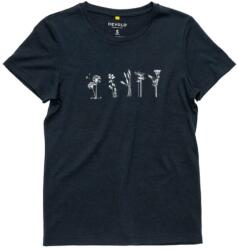 Devold Tricou din lână merino pentru femei CLASSIC FLOWERS ink - negru L
