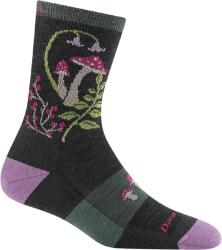 Darn Tough Șosete de trekking pentru femei HIKE/TREK MELLOW MUSHROOMS LIGHTWEIGHT MERINO CUSHION MICRO CREW charcoal - gri S