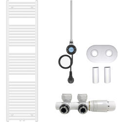 Cerano - Benito fürdőszobai radiátor szett - kombinált fűtés, wifi rúd - központi csatlakozás 50 mm - 600W - matt fehér - 1700x450 mm (CER-287409)