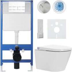 Cerano - Komplett WC szett Profi/Cronus Pro - fényes fehér - WC nyomógomb Line/Fehér - falsík előtti beépítés - 59, 3x38, 4 cm (CER-518724)