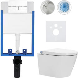 Cerano - Komplett WC szett Profi/Cronus Standard - fényes fehér - WC nyomógomb Line/Fehér - fali szereléshez - 59, 3x38, 4 cm (CER-235662)
