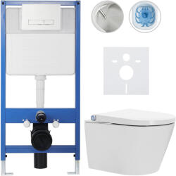 Cerano - Komplett WC szett Profi/Cronus Standard - fényes fehér - WC nyomógomb Slim/Fehér - falsík előtti beépítés - 59, 3x38, 4 cm (CER-109214)