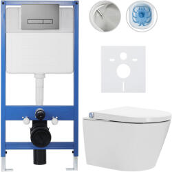 Cerano - Komplett WC szett Profi/Cronus Standard - fényes fehér - WC nyomógomb Slim/Sötétszürke - falsík előtti beépítés - 59, 3x38, 4 cm (CER-168531)