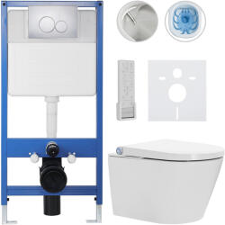 Cerano - Komplett WC szett Profi/Cronus Premium - fényes fehér - WC nyomógomb Duo/Chrome - falsík alatti beépítés - 59, 3x38, 4 cm (CER-888598)