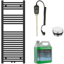 Cerano - Benito fürdőszobai elektromos radiátorszett - 300W - matt fekete - 1200x450 mm (CER-758434)