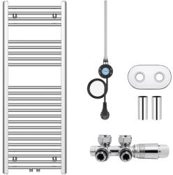 Cerano - Benito fürdőszobai radiátor szett - kombinált fűtéssel, wifi rúddal - központi csatlakozással 50 mm - 300W - króm - 1200x450 mm (CER-192607)