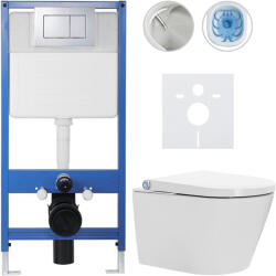 Cerano - Komplett WC szett Profi/Cronus Standard - fényes fehér - WC nyomógomb Classic/Chrome - falsík alatti beépítés - 59, 3x38, 4 cm (CER-039694)