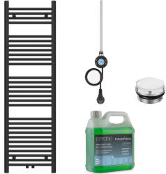 Cerano - Benito fürdőszobai elektromos radiátor szett - WIFI - 600W - matt fekete - 1500x450 mm (CER-844317)