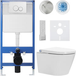 Cerano - Komplett WC szett Profi/Cronus Premium - fényes fehér - WC nyomógomb Duo/Fehér - falsík előtti beépítés - 59, 3x38, 4 cm (CER-860345)