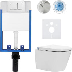 Cerano - Komplett WC-szett Profi/Cronus Standard - fényes fehér - WC-gomb Classic/Fehér - fali szereléshez - 59, 3x38, 4 cm (CER-011822)