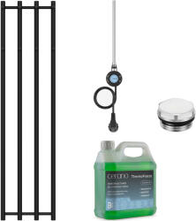 Cerano - Bertini fürdőszobai elektromos radiátor szett - WIFI - 300W - matt fekete - 1400x351 mm (CER-491882)