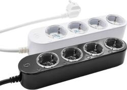 Shelly Prelungitor inteligent Shelly Power Strip 4 Gen4, 4 prize Schuko, Wi-Fi 6, Zigbee, Matter, monitorizare consum, 3680W, alb, S4PL-00416EU (S4PL-00416EU)