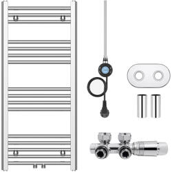 Cerano - Benito fürdőszobai radiátorszett - kombinált fűtés, WiFi-s fűtőpatron - 50 mm-es középcsatlakozás - 300W - króm - 1000x450 mm (CER-181226)